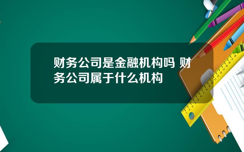 财务公司是金融机构吗 财务公司属于什么机构